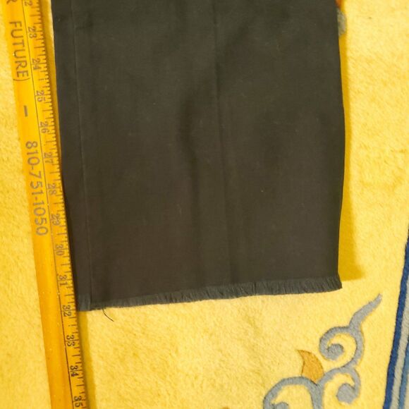 Katayone Adeli Wide Leg Chino Jeans Designer Frayed Hem Pants Navy Blue Sz 10 - Picture 6 of 9